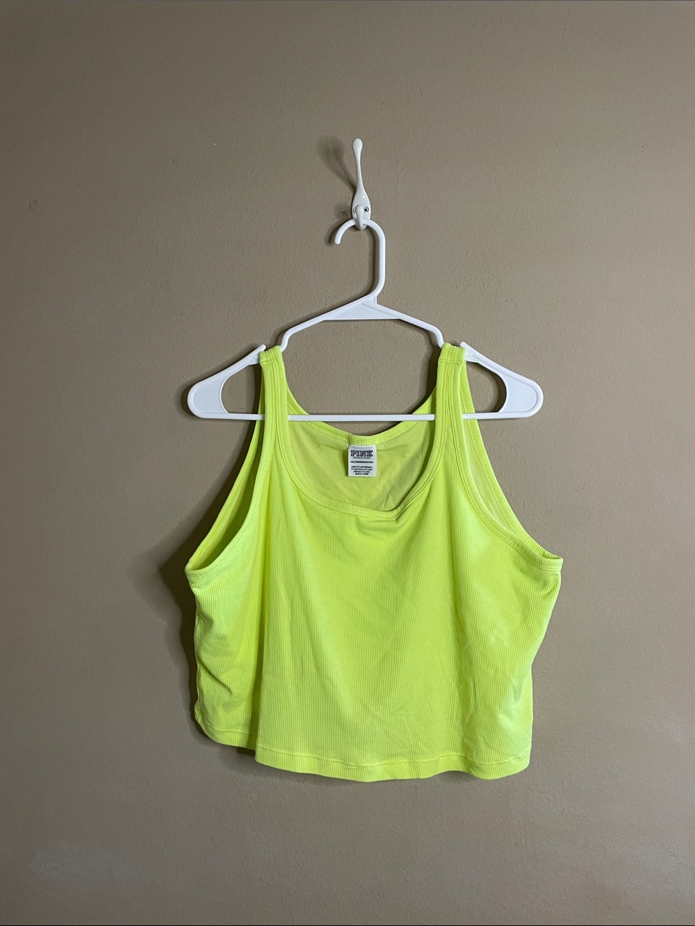 PINK Victoria's Secret Neon Lime Racerback Tank SZ XXL